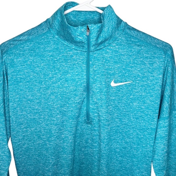 Nike Pullover Half Zip Long Sleeve Running Jacket Teal Blue Green Dri-Fit Small - Picture 2 of 7